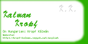 kalman kropf business card