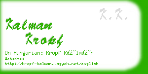 kalman kropf business card